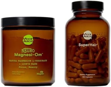 Moon Juice Good Head Stack – Neuro Magnesi-Om Brain Supplement + SuperHair Multivitamin Bundle for Cognitive Focus & Hair Growth, 54 Servings