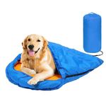 Lifeunion Dog Sleeping Bag Waterproof Warm Packable Dog Bed for Travel Camping Hiking Backpacking (Blue+Orange)
