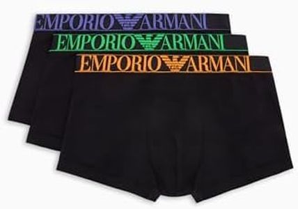 Emporio Armani Stretch Cotton Shiny Logoband 3-Pack Trunk, Boxer Uomo, Multicolore (Black-Black-Black), M