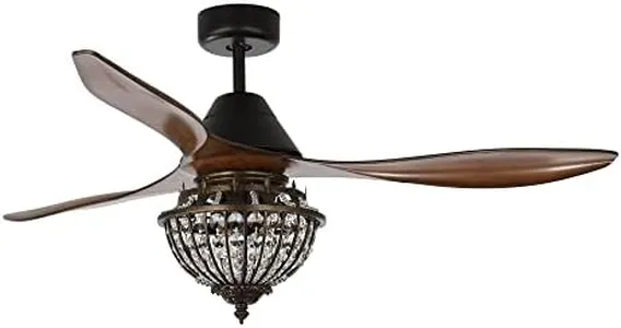 Parrot Uncle Ceiling Fans with Lights and Remote Farmhouse Black Ceiling Fan with Light 52 Inch Outdoor Ceiling Fans for Covered Patios