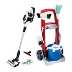 Theo Klein| Cleaning Trolley with vacuum cleaner Bosch Unlimited I Robust broom trolley made plastic I Vacuum cleaner with suction and sound function I Toy for children from 3 years