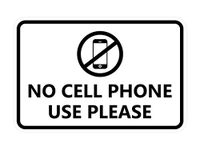 Signs ByLITA Classic Framed No Cell Phone Use Please (White) - Large