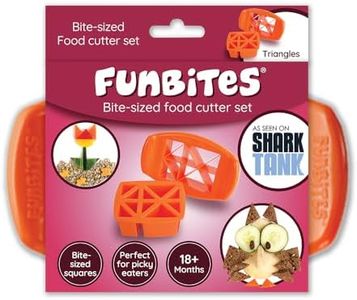 FunBites Food Cutter, Sandwich Cutter for Kids, Bento Lunch Box Accessory, Cuts Food into Bite-Size Shapes – Orange Triangles