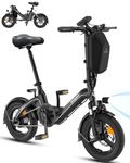 Bodywel 14" Foldable Mini Electric Bike for Adults & Teens, Max Speed 25KM/H, 250W Motor, 36V 10Ah Battery, 45 KM Range, City Commuter E-Bike with Dual Disc Brakes, LCD Display with APP Control