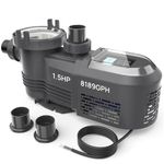 AQUASTRONG Variable Speed Pool Pump, 1.5 HP, 220V, 8189GPH, in/Above Pool Pump, Energy Efficient, High Flow, Powerful Self Primming Swimming Pool Pumps with Filter Basket