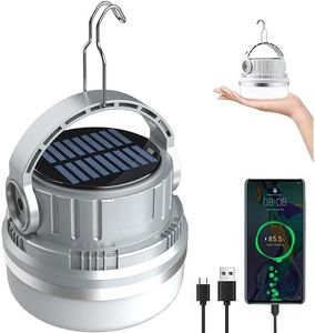 DaybreakAura Solar Camping Lantern, 1800LM USB Rechargeable Solar Camping Light with 6 Modes and 3000mAh 20H～45H Hanging Rechargeable Outdoor Solar Lanterns Ten Light for Power Outages Emergency, Hiking, Power Outages, Hurricane