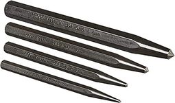 Mayhew Tools 62215 Center Punch, 4-Piece Set, Black Oxide Finish