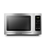 BLACK+DECKER EM036AB14 Digital Microwave Oven with Turntable Push-Button Door,Child Safety Lock,1000W,1.4 cu.ft,Stainless Steel