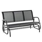 Outsunny 3-Seat Glider Rocking Chair for 3 People Garden Bench Patio Furniture Metal Frame