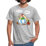 Spreadshirt Asterix & Obelix Argument Men's T-Shirt, XXL, Heather Grey