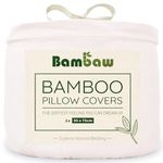 Bamboo Pillow Cases 2 Pack White | Standard Pillow Cases 50x75 cm | Pillows 2 Pack Luxury | White Pillow Case | Hotel Bedding | Cooling Pillow Cases | Hypoallergenic Pillow Cases | Bambaw