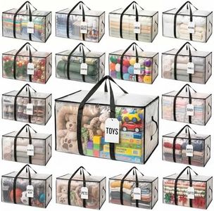 ClearSpace Oversized Moving Bags or Storage Bag – Large Moving Boxes with Backpack Straps, Zippers & Handles – Heavy-Duty Packing Bags for Moving, College Dorm, Christmas Decorations, 18 Pack