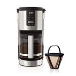 Ninja DCM200C Programmable XL 14-Cup Coffee Maker, 14-Cup Glass Carafe, With Permanent Filter, Stainless Steel, Silver