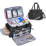 Trunab First Aid Bag Empty, Professional Medical Bag Emergency Responder Trauma Bag with Inner Dividers and No-Slip Bottom, Ideal for EMT, EMS, Paramedics, Bag ONLY