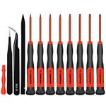 E·Durable Torx Screwdriver Set T3 T4 T5 T6 T8 T9 T10 T15 Security Torx Drivers with ESD Tweezers, Magnetic Screwdrivers Precision Repair Kit for Xbox PS4 Ring Doorbell Folding knife Macbook Computer