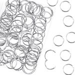 HAUTOCO 100Pcs Binder Rings, 19mm/0.75 Inch Loose Leaf Binder Rings, Small Metal Rings, Book Rings, Binding Rings for Flash Cards, Index Cards, Papers, Keychains, School, Office, Home