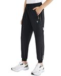 Dizoboee Boys Lightweight Jogger Pants Youth Kids Quick Dry Hiking Pants Active Athletic Pants with Zipper Pockets, 01 Black, Medium