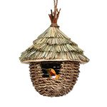 Hand Woven Bird House For Garden Or Outdoor,Bird Nest,Hummingbird House For Outside Hanging,Roosting Pouches For Birds,Hanging Bird Nesting Boxes,Natural Handmade,Small Bird Nest For Hummingbird