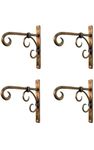 Craft Mshopr Metal Plant Hanger Wall Hanging Plant Hook for Bird Feeders Planters Lanterns Wind Chimes Hanging Baskets Ornaments Lights Indoor Outdoor Balcony (Deluxe Pack-4)