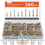 Gorffy Wood Screws, 360 PCS Color Zinc Screws, Countersunk Wood Screws Assortment, Multi Use High Performance Self Tapping Screws, Assorted Wood Screws For DIY, Furniture & Repairs