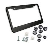 Zone Tech Matte Aluminum License Plate Frame - Classic Black Premium Quality Novelty/License Plate Frame with Screw Caps