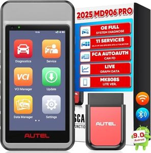 Autel MaxiDiag MD906 PRO OBD2 Scanner, 2025 All System Diagnostic Tool as MD909 PRO Up of MD808 PRO, Lite of MK808S MX808S MK808 MX808, 11 Hot Services - Brake Bleed Oil DPF BMS EPB Injector A/F