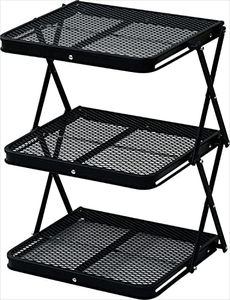 Campers Collection TLR-3 (MBK) Tough Light Shelf, 3 Tiers, Black, Product Size: Width 15.6 x Depth 12.6 x Height 19.3 inches (39.5 x 32 x 49 cm)