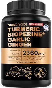 Extra Strength Turmeric Capsules - High-Absorption 2360 mg Curcumin Supplements, Non-GMO Blend for Digestive Comfort & Daily Support - Organic Turmeric Supplement with Black Pepper (120ct, Pack of 1)