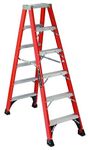 Louisville Ladder 6-Foot Fiberglass Twin Front Step Ladder, 375-Pound Load Capacity, Type IAA, FM1406HD