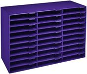 AdirOffice Cardboard Classroom Mailbox, and Office Mail Organizer with Name Slots, (30 Slot, Purple)