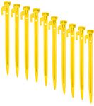 Fitfix® Plastic Tent Stakes/Ground Pegs Heavy Duty and Larger Durable Spike Hook for Campings Outdoor and Garden Lawn, Sturdy Canopy Stakes Accessories Suitable for Sand Beach Woods (Yellow, 20)