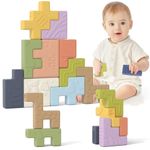 Lehoo Castle Baby Blocks, 10Pcs Soft Animals Stacking Building Blocks for Baby 12 Months+, Montessori Sensory Toys for Toddlers 1-3 Years, Baby Educational Learning Toys Gifts 12-36 Months