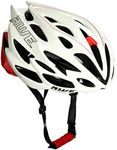 AWE® AWESpeed™ In Mould Adult E-Bike/Bike Road Racing Helmet 55-58cm White/Red *FREE 5 YEAR CRASH REPLACEMENT*