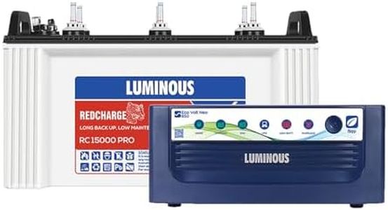 Luminous Inverter & Battery Combo for Home,Office & Shops| Eco Volt Neo 850 Pure Sine Wave 700VA/12V Inverter with Red Charge RC 15000PRO 120Ah Battery |Warranty: 36 month(Inverter) &48 month(Battery)