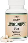 Double Wood Supplements Lumbrokinase Enzymes Supplement - 120 Capsules (Max Activity 10,000 FU / Gram) 150mg per Serving (No Fillers) for Cardiovascular and Blood Circulation Support by