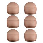 6 pieces Stocking Wig Caps to Hold Wig in Place Nylon Breathable Stretchy Wig Bald Caps for Women Makeup (Light Brown)