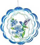 VP Home Floral Hummingbird Wind Spinner - Metal Outdoor Wind Spinners for Yard and Garden Decor - 3D Kinetic Yard Art Hummingbird Sculpture - Vibrant, Weather-Resistant Design - 12 x 15 Inches