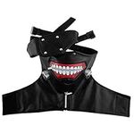 Tokyo Kaneki Ken Mask Adjustable Zipper 3D PU Leather Mask with an Attachable and Detatchable Eye Patch for Halloween Prop Cosplay Costume Mask Party Accessoies