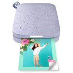 HP Sprocket Portable 2X3" Instant Wireless Photo Color LED Printers (Lilac) Print Pictures On Zink Sticky-Backed Paper From You, Gray