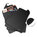 Fully Tailored Rubber Car Mats to fit MG HS Manual 2019-2024 - 4 Piece - Black 3mm Rubber - Black Trim - Heavy Duty - 24-4462 (3mm Checker Rubber)