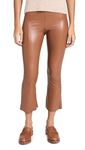 commando Women's Faux Leather Cropped Flare Pants, Cocoa, X-Small