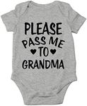 CBTwear Please Pass Me To Grandma - My Grandmother Loves Me - Cute Infant One-Piece Baby Bodysuit, Heather Grey, 6 Months