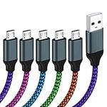 Android Charger Cable, 5 Pack 6ft Canjoy Braided Micro USB Cable Cord Fast Android Phone Charger Cord Compatible Samsung Galaxy J3 J7 S6 S7 Edge, LG stylo 2/3 LG G3 G4 K30 K20