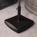 Charles Bentley Outdoor, Garden, Patio Heavy Weight, 26.5Kg, Concrete, Parasol Base Umbrella Stand, Square Shape, With Adjustable Pole, For Flat Surfaces, Made Of Polycrete In Black (34.5x48cm)