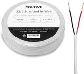 Voltive 22/2 Stranded Alarm Wire - CL3 Rated - Oxygen-Free Copper (OFC) - 500 Foot Coilpack - White