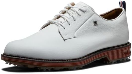 FootJoy Men's Premiere Series-Field Golf Shoe, Cool White/Brick, 12 Wide