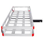 IRONMAX Hitch Cargo Carrier, 60” x 22”Aluminum Trailer Cargo Carrier Hitch Mount Fits 2” Receiver, Heavy Duty Vehicle Rear Cargo Basket for for SUV, Car, Van, Truck, 500LBS Capacity