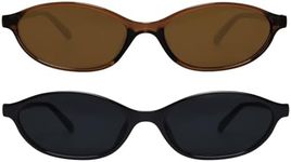 GUVIVI Retro Oval Sunglasses for Wo