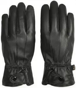REED Men's Genuine Leather Warm Lined Driving Gloves - Touchscreen Texting Compatible (3XL, BLACK)