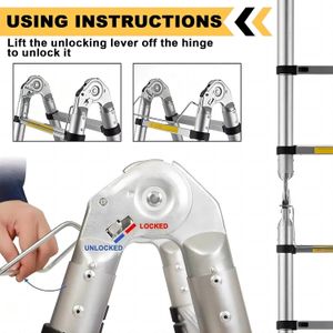 5M Telescoping Ladder – 330lb Capacity, Portable Extension Ladder